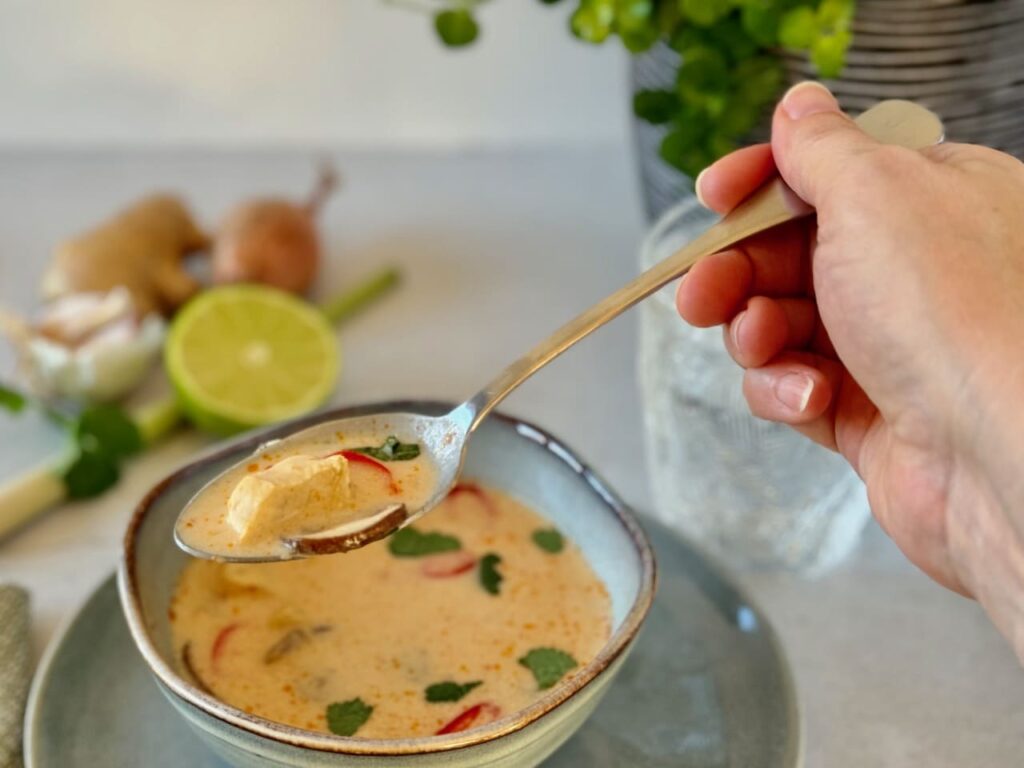 Slowcooker Tom Khai Kai soep